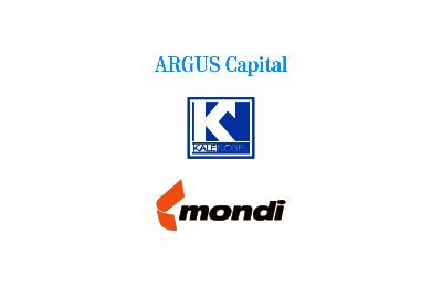 Logo's of Argus Capital and M. Olcay Hephiz sold 90% of the share capital in Kalenobel to Mondi 