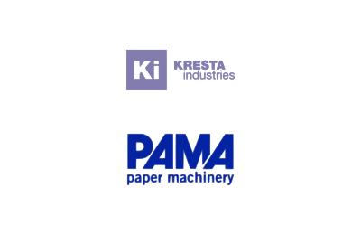 Logo's of Kresta industries acquired Pama paper machinery from a consortium of PE-investors