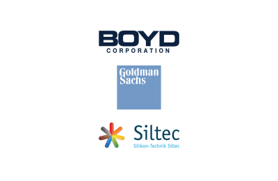 Logo's of Boyd Corp. backed by Goldman Sachs acquired Siltec from the shareholders