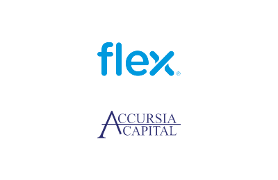 Logo's of Flex Cooperation divested one plastics & tooling site (Italy) to Accursia Capital