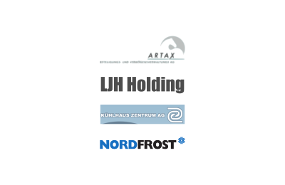Logo's of LJH Holding and Artax sold Kühlhaus Zentrum to Nordfrost