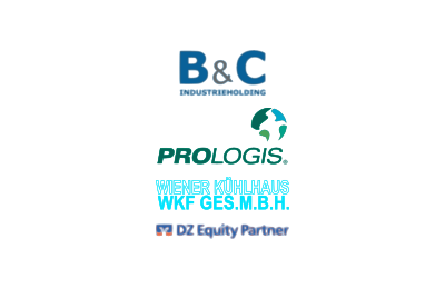 Logo's of B&C Holding and ProLogis sold Wiener Kühlhaus to DZ Equity