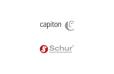 Logo's of Capiton and ew management acquired Schur Flexibles from Schur Packaging Group