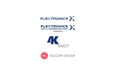 Logo's of Flextronics SBS Paderborn sold to 4K Invest/Selcom Group