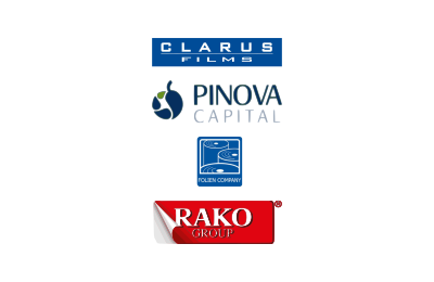 Logo's of Clarus Films backed by Pinova Capital acquired Folien company from Rako Group