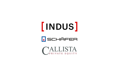 Logo's of INDUS Holding sold Schäfer Group to Callista Private Equity 