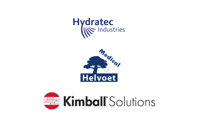 Logo's of Listed Hydratec sold its MedTech CDMO activities of Helvoet to Kimball